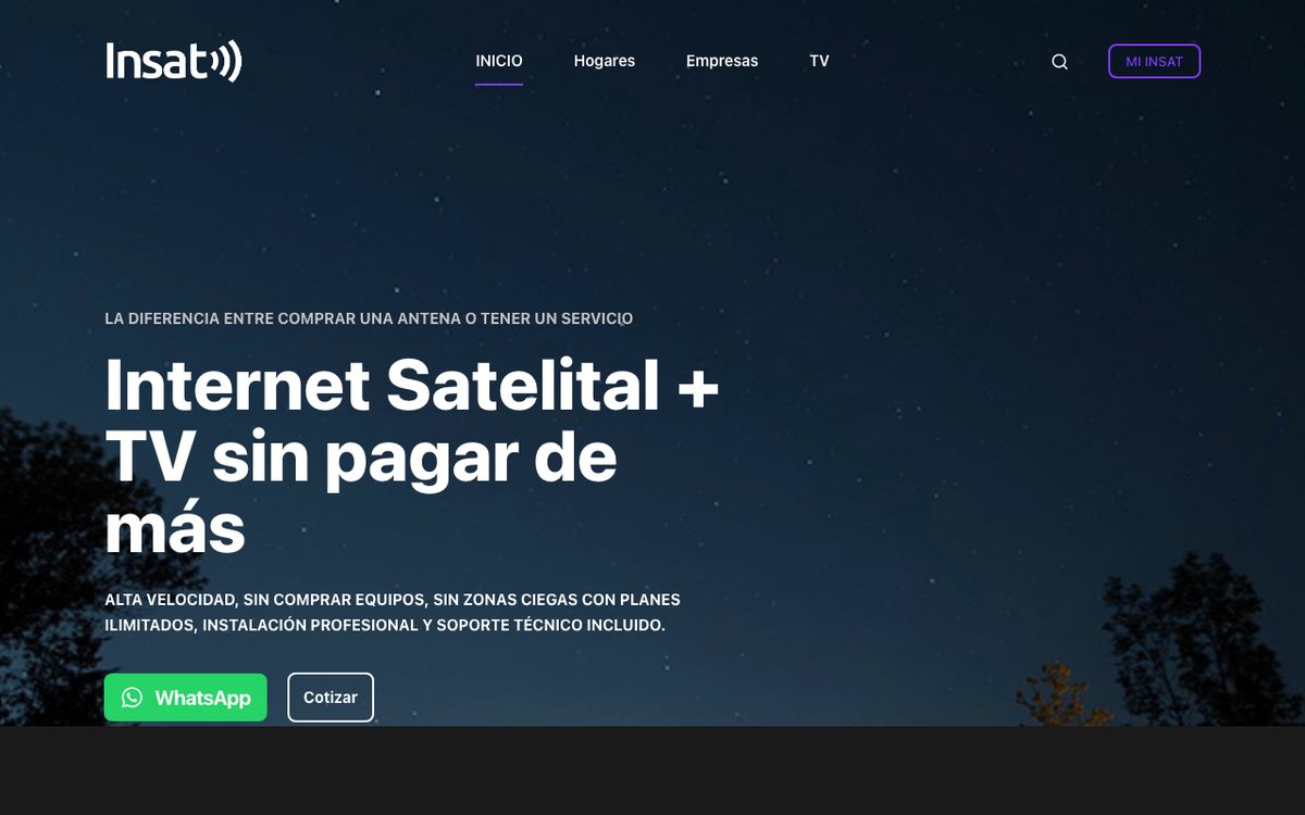 Captura de la home de INSAT